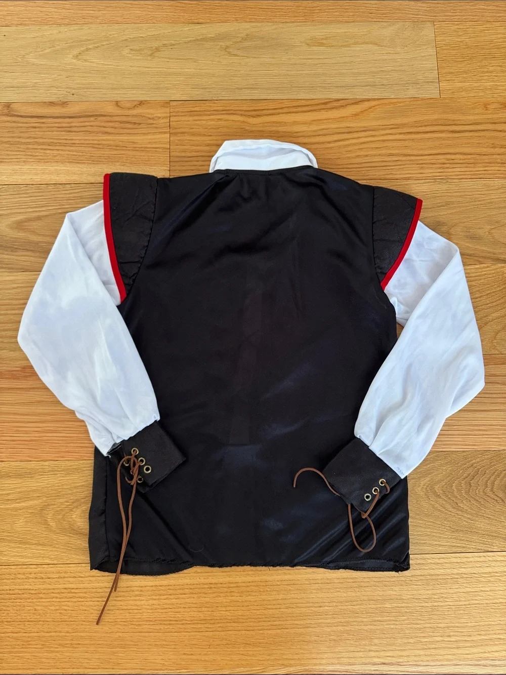 Kids Black and White Pirate Vest Costume with Red Trim, MC(8-10)